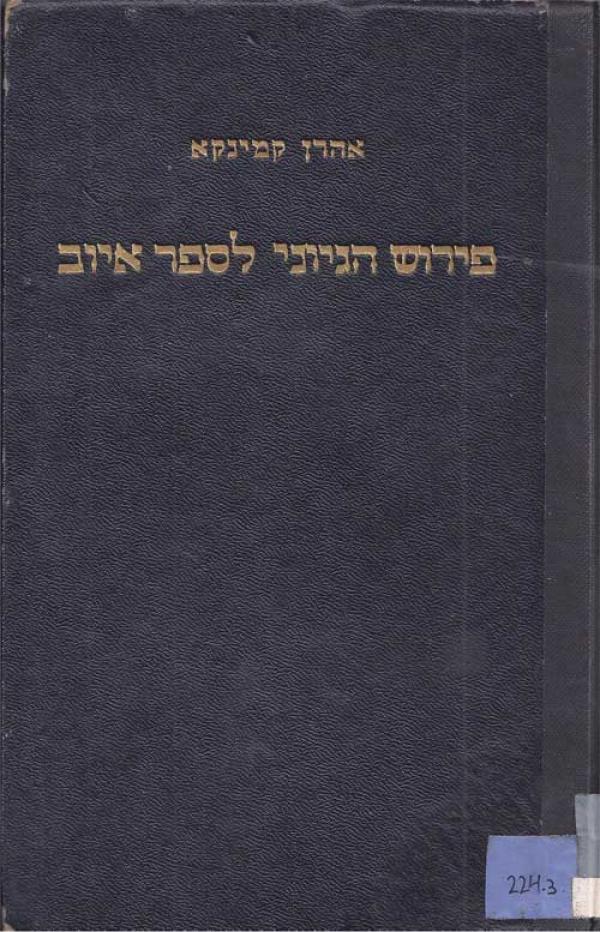 פירוש הגיוני לספר איוב על יסוד המסורה